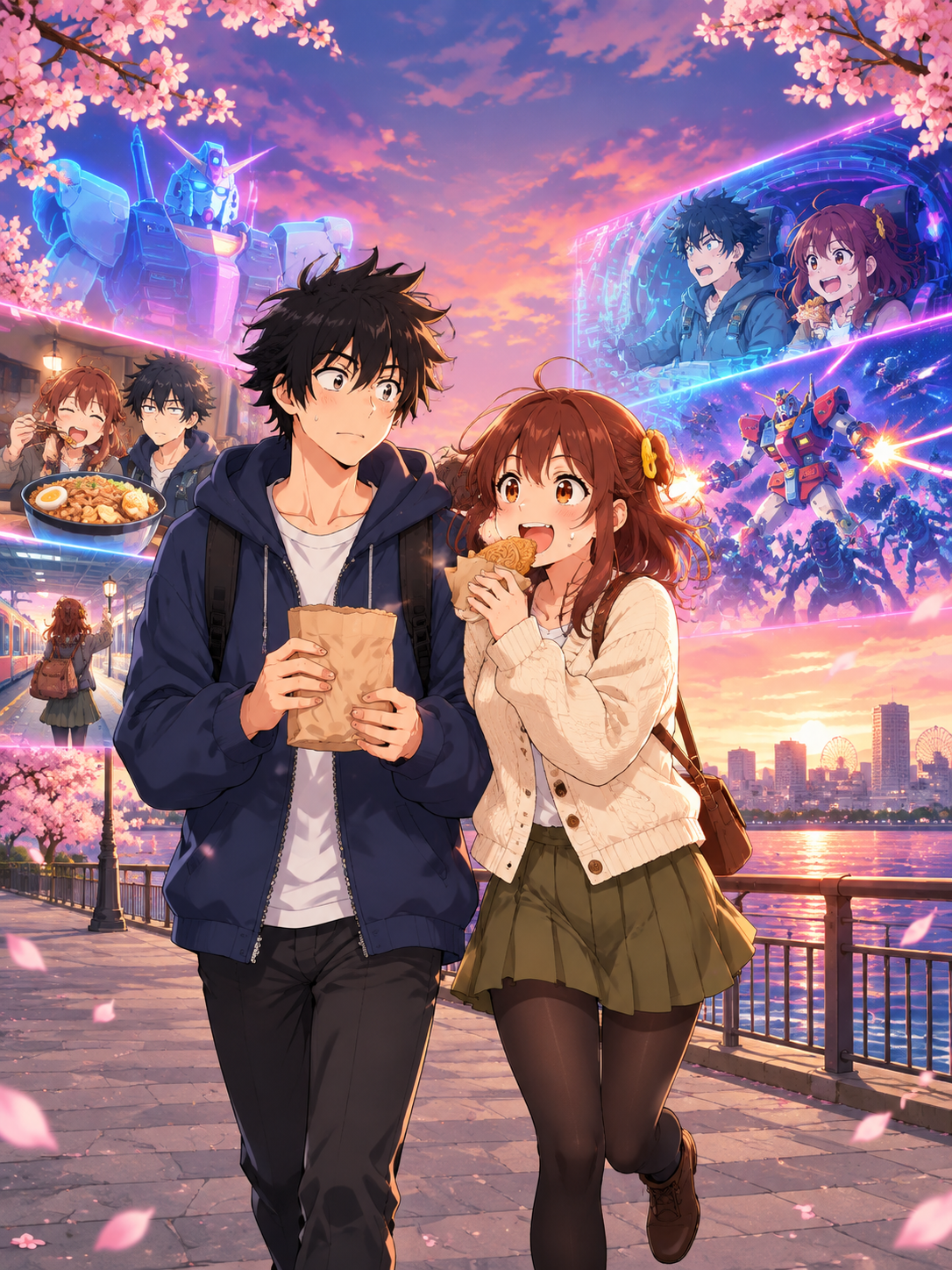 Cherry Blossom Petals Illustrated Anime Manga Novel: Dates 2 - Empty Pockets and 3 - Giant Robo Wars